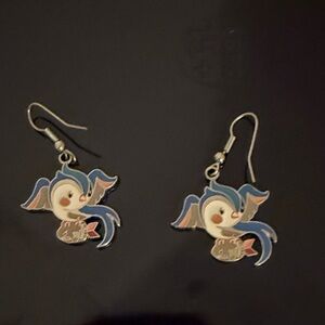 Tokidoki Rare Vintage Sparrows Carrying Shark Bomb Earrings